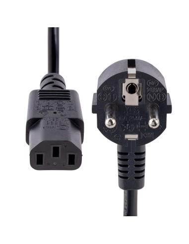 Cable de 3m (10 pies) de Alimentación para Ordenador, 18AWG, UE Schuko a C13, 250V 10A, Cable de Corriente, Cable de Fuente de 