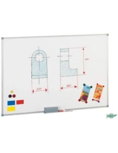 PIZARRA BLANCA METALICA 60X90CM CON CAJETIN DE ALUMINIO