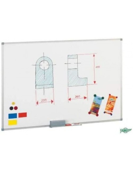 PIZARRA BLANCA METALICA 60X90CM CON CAJETIN DE ALUMINIO