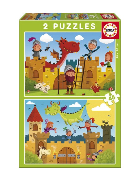 Dragones y caballeros 2 puzzles 48 piezas