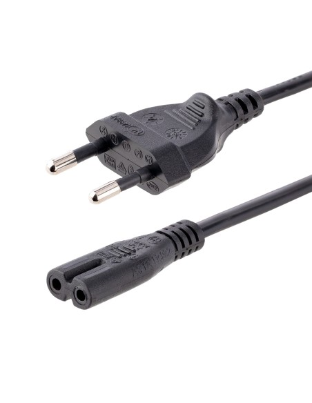 Cable de 2m de Alimentación para Ordenador Portátil o Impresora , UE a C7, 2,5A 250V, 18AWG, Cable de Repuesto para Portátil, C