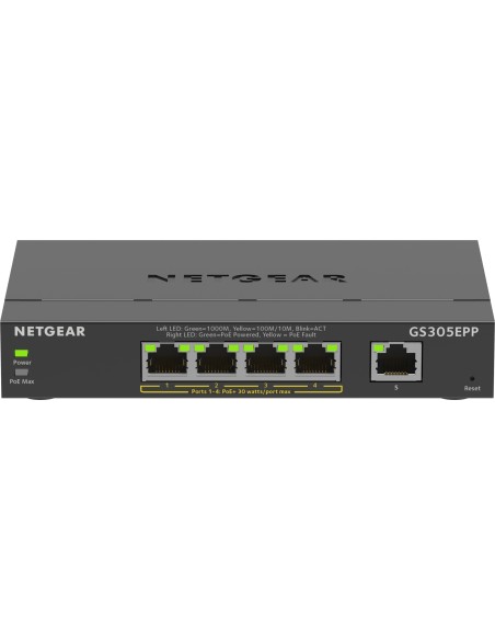 5-Port Gigabit Ethernet High-Power PoE+ Plus Switch (GS305EPP) Gestionado L2/L3 Gigabit Ethernet (10/100/1000) Energía sobre Eth