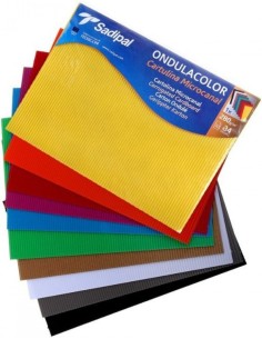 BOLSA 10 CARTULINA ONDULACOLOR A4 328G COLORES SURTIDOS
