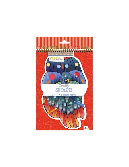 BLOC COLOREAR MANDARINE GRAFFY+STICK. PAJAROS