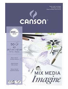 Bloc dibujo Canson Imagine A3 50 hojas 200g comic y manga