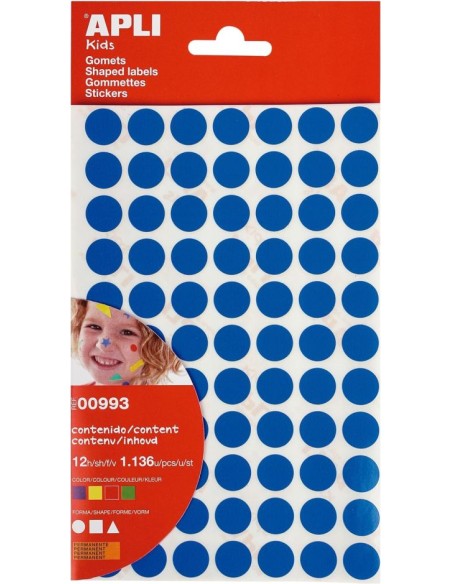 Bolsa 12 hojas gomets colores y formas surtidos