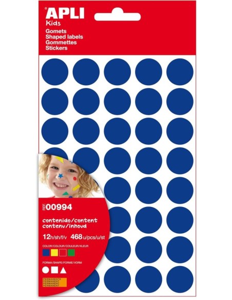 Bolsa 12 hojas gomets colores y formas surtidos grandes