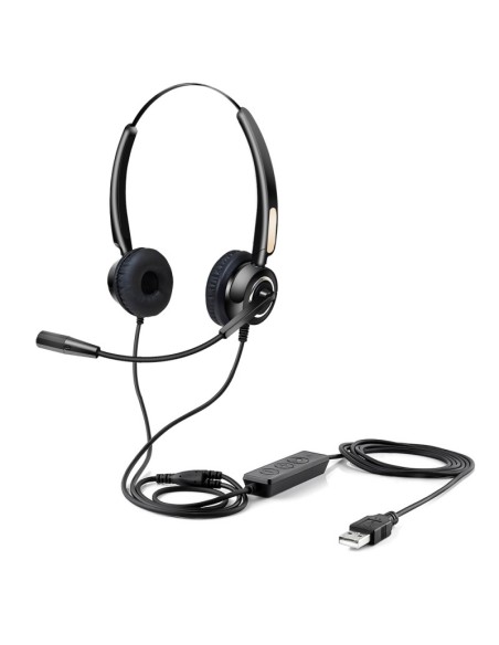 USB HEADSET WITH REMOTE CONTROL Auriculares Alámbrico Diadema USB tipo A Negro