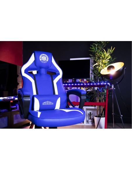 My Hero Academia KX MHA GAMING CHAIR Silla para videojuegos universal Asiento acolchado Azul, Blanco