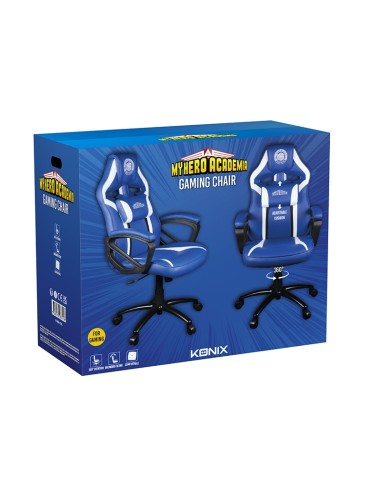 My Hero Academia KX MHA GAMING CHAIR Silla para videojuegos universal Asiento acolchado Azul, Blanco