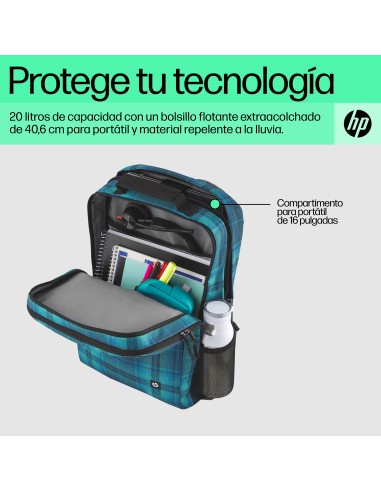 Mochila Campus XL con patrón de cuadros de tartán