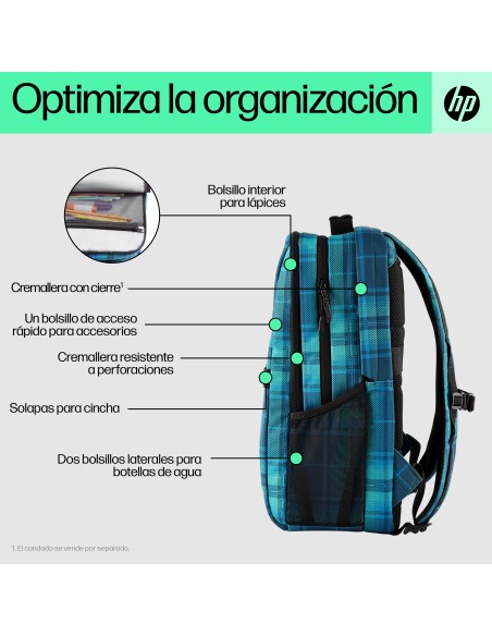 Mochila Campus XL con patrón de cuadros de tartán