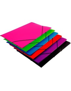 MARIOLA CARPETA CON GOMAS PP 450 MICRAS SOLAPA A3 COLORES SURTIDOS - Pack de 12 unidades
