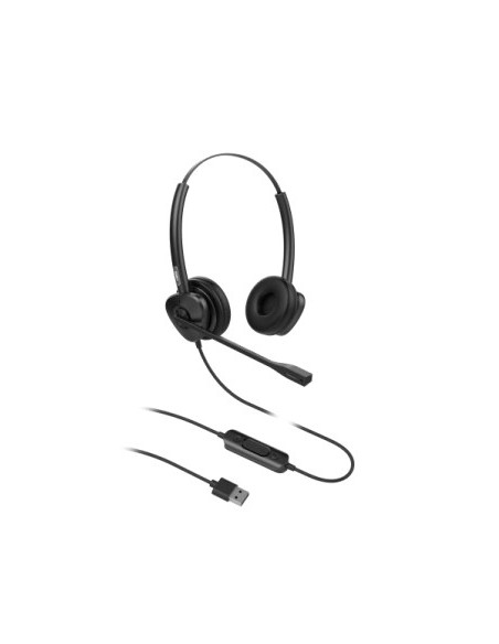 HT302-U auricular y casco Auriculares Alámbrico Diadema Oficina/Centro de llamadas USB tipo A Negro