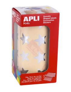 12045 etiqueta autoadhesiva Estrella Permanente Plata