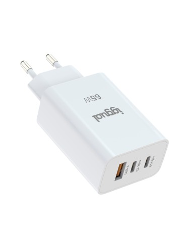 Cargador triple USB-A + 2 x tipo C GaN 65W