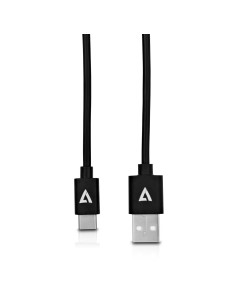 Cable USB negro con conector USB 2.0 A macho a USB-C macho 2m 6.6ft