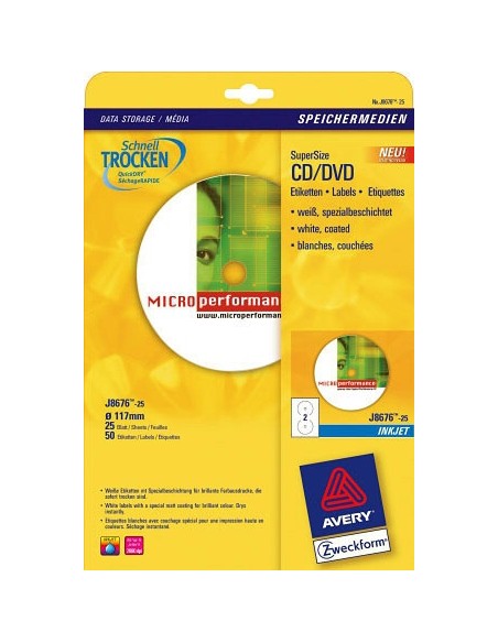 J8676-25 etiqueta de impresora Blanco