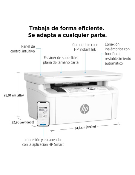 LaserJet Impresora multifunción M140w, Blanco y negro, Impresora para Oficina pequeña, Impresión, copia, escáner, Escanear a co