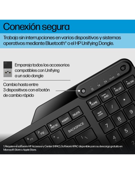 Teclado inalámbrico de modo dual 475
