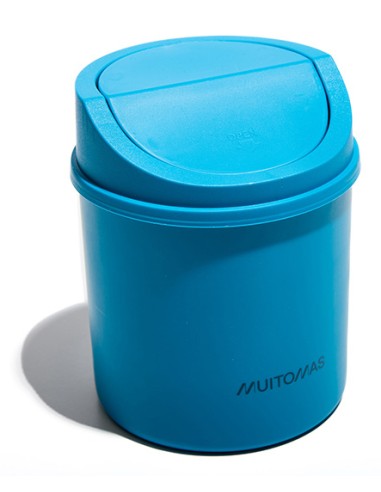DESKBINBL papelera Alrededor Plástico Azul