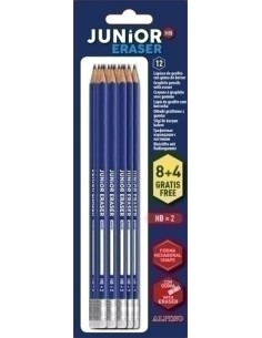 LAPIZ ALPINO JUNIOR con GOMA - HB bl.8+4