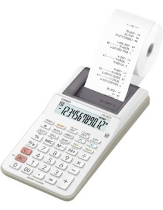 Calculadora impresora HR 8RCE pantalla 12 digitos blanca
