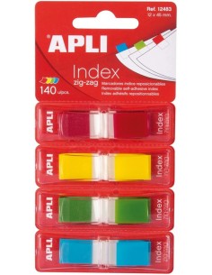 Indices autoadhesivos en zigzag colores surtidos Apli