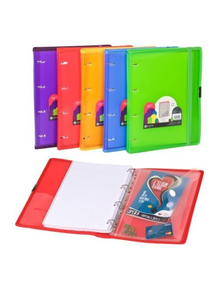 CARPETA ANILLA CARPEBLOCK POLIPROPILENO DUNE A4 120 HOJAS GOMA ROJO CARCHIVO - Pack de 3 unidades - 12377453