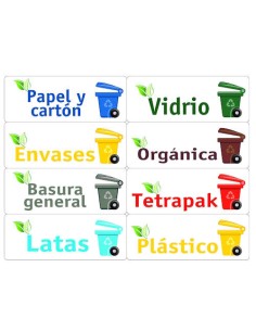 KIT 24 ETIQUETAS PARA BASURA SURTÍS, 120X45MM, 3 HOJAS TICO KIT-OF24-ES