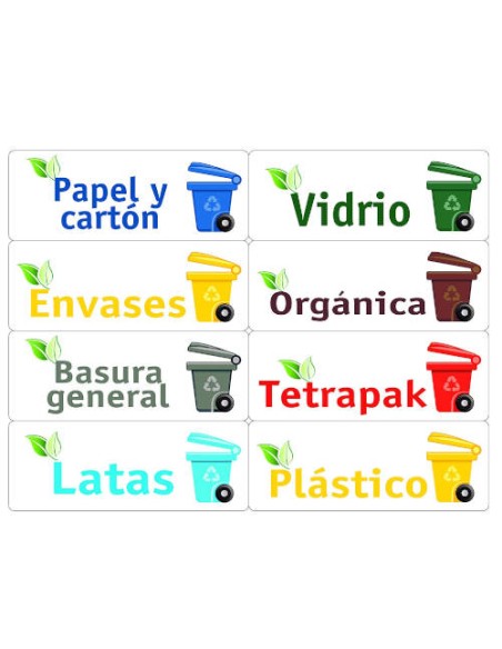 KIT 24 ETIQUETAS PARA BASURA SURTÍS, 120X45MM, 3 HOJAS TICO KIT-OF24-ES