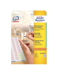 L3410REV-25 etiqueta autoadhesiva Desmontable Blanco 2550 pieza(s)