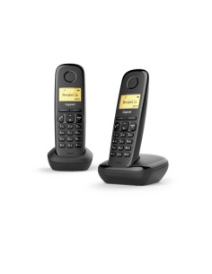 A170 Duo Teléfono DECT/analógico Identificador de llamadas Negro