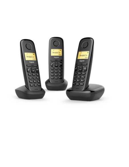 A170 Trio Teléfono DECT/analógico Identificador de llamadas Negro