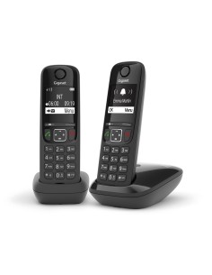 AS690 Duo Teléfono DECT/analógico Identificador de llamadas Negro