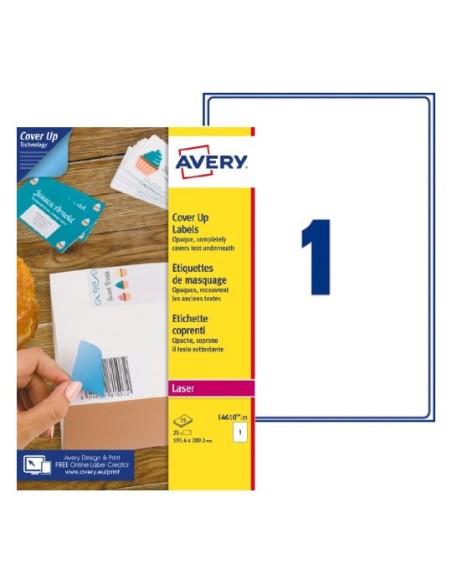 L4610-25 etiqueta autoadhesiva Rectángulo Permanente Blanco 25 pieza(s)