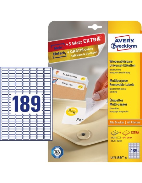 Etiquetas Mini Removibles Blancas