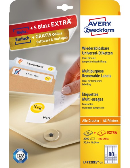 L4732REV-25 etiqueta de impresora Blanco