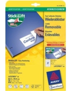 L4737REV-25 etiqueta autoadhesiva Blanco 675 pieza(s)