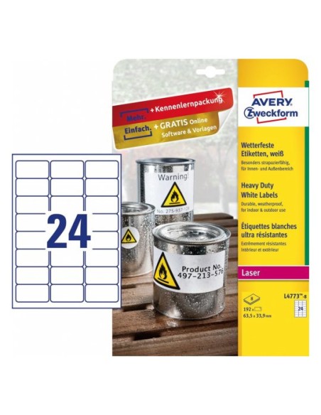 L4773-8 etiqueta de impresora Blanco Etiqueta para impresora autoadhesiva