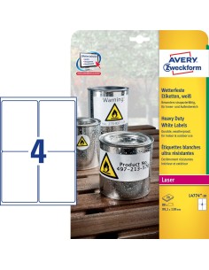 Etiquetas Blancas de Alta Resistencia, Láser