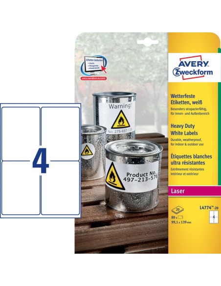 Etiquetas Blancas de Alta Resistencia, Láser