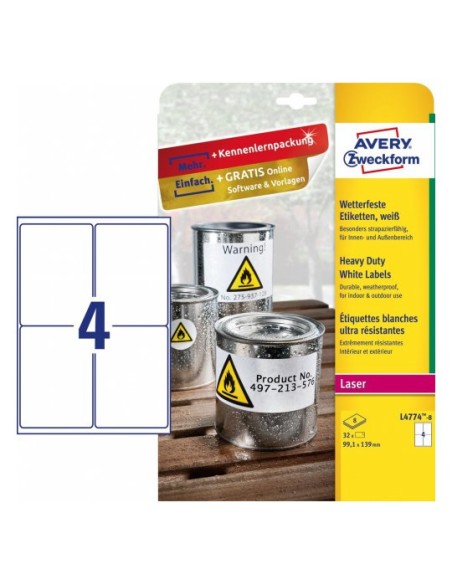 L4774-8 etiqueta de impresora Blanco Etiqueta para impresora autoadhesiva