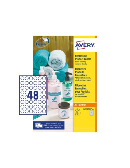 L4850REV-25 etiqueta autoadhesiva Alrededor Blanco 1200 pieza(s)