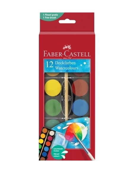 ACUARELAS FABER-CASTELL ESTUCHE DE 12 - Pack de 6 unidades