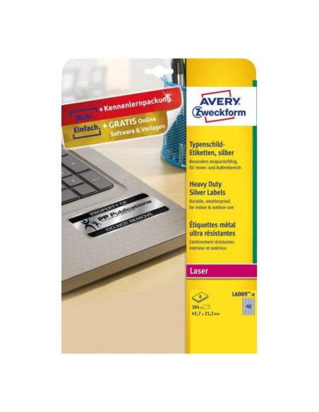 L6009-8 etiqueta de impresora Plata Etiqueta para impresora autoadhesiva