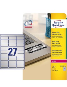 L6011-20 etiqueta autoadhesiva Rectángulo redondeado Permanente Plata 540 pieza(s)