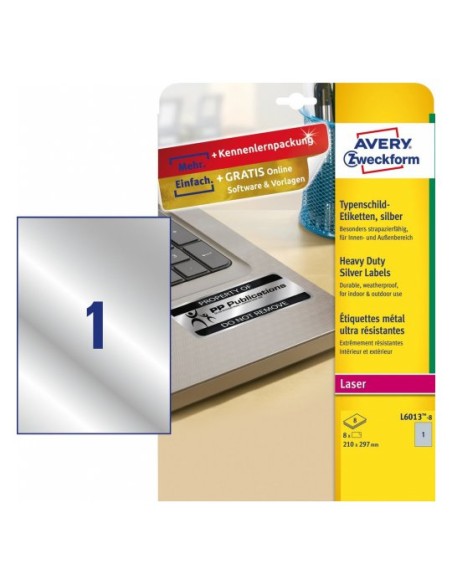 L6013-8 etiqueta de impresora Plata Etiqueta para impresora autoadhesiva