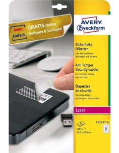 L6114-20 etiqueta autoadhesiva Rectángulo redondeado Permanente Blanco 540 pieza(s)