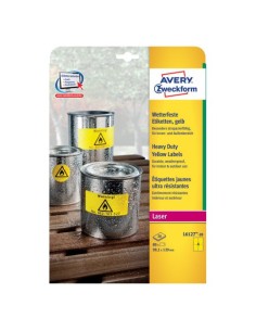 L6127-20 etiqueta autoadhesiva Rectángulo redondeado Permanente Amarillo 80 pieza(s)